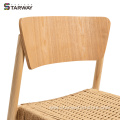 Ratan Living Room Chairs Wooden Dining Chair Weaving